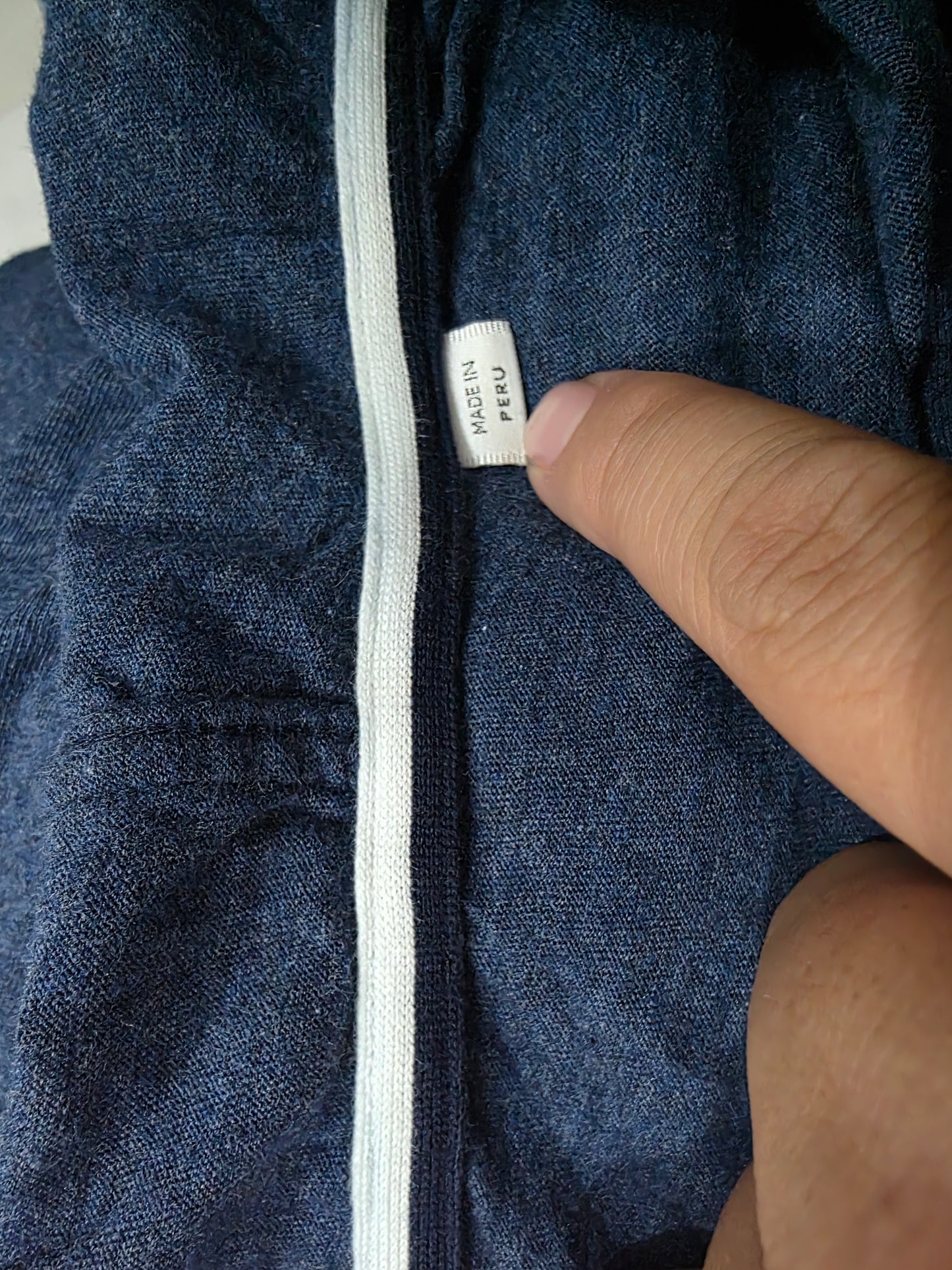 Playera Lacoste Mediana M Azul Maga Larga Con Gorro (Usado)