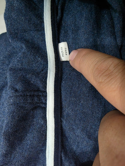 Playera Lacoste Mediana M Azul Maga Larga Con Gorro (Usado)