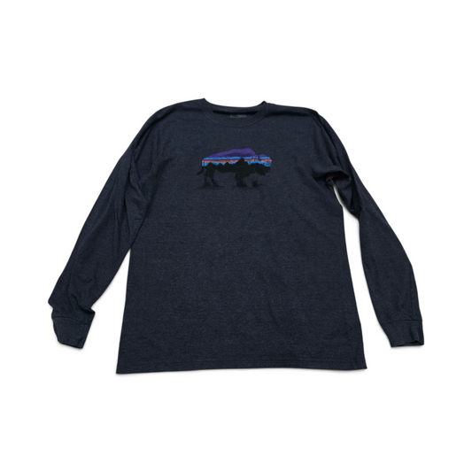 Playera Patagonia Mediana M Azul Manga Larga (Usado)