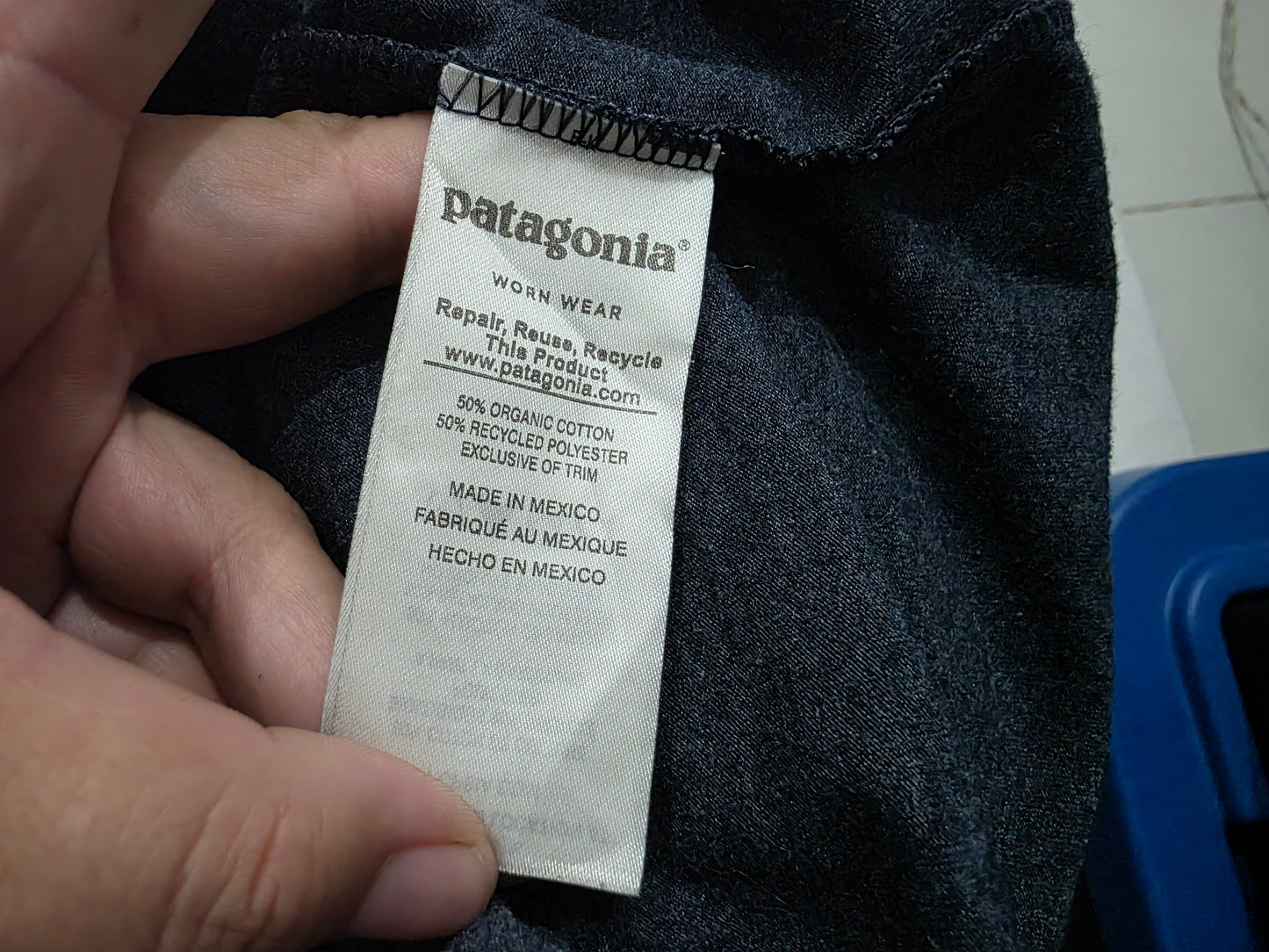 Playera Patagonia Mediana M Azul Manga Larga (Usado)