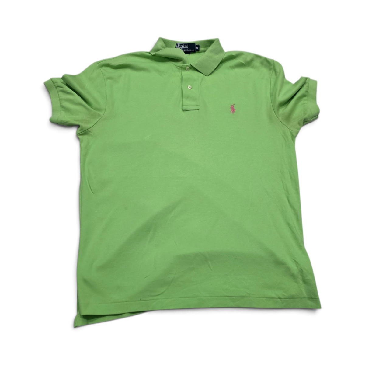 Playera Polo Ralph Lauren Mediana M Verde Pony Rosa (Usado)