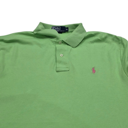 Playera Polo Ralph Lauren Mediana M Verde Pony Rosa (Usado)