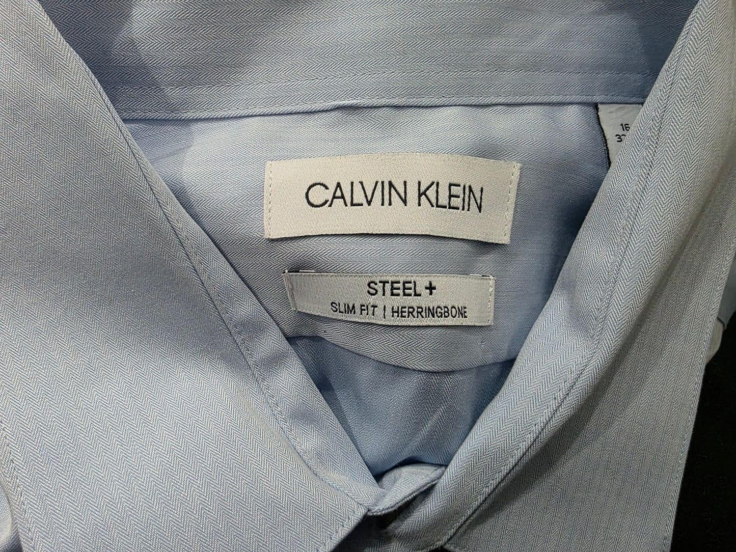 Camisa Calvin Klein Grande L Azul 16 32-33 Slimfit Steel