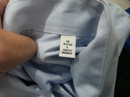 Camisa Calvin Klein Grande L Azul 16 32-33 Slimfit Steel