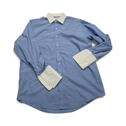Camisa Brooks Brothers Grande L Azul Lineas (Usado)