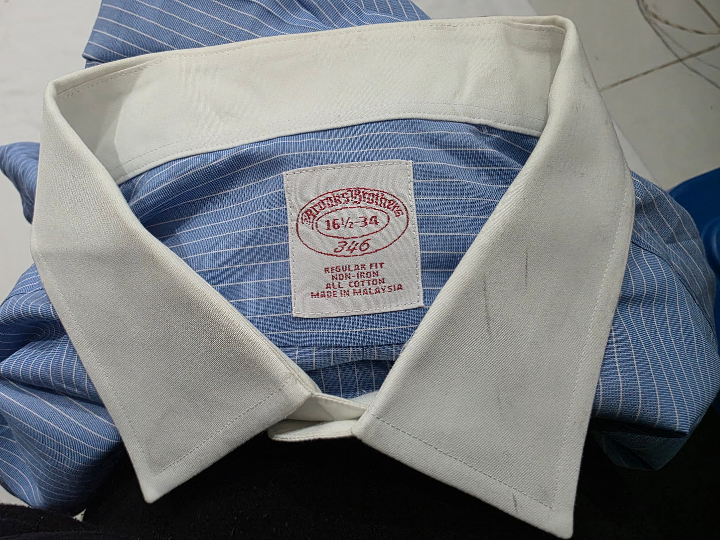 Camisa Brooks Brothers Grande L Azul Lineas (Usado)