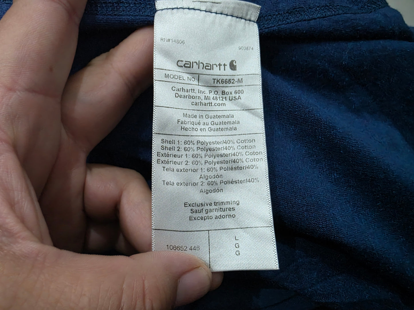 Playera Relaxed Fit Carhartt Grande L Azul (Usado)
