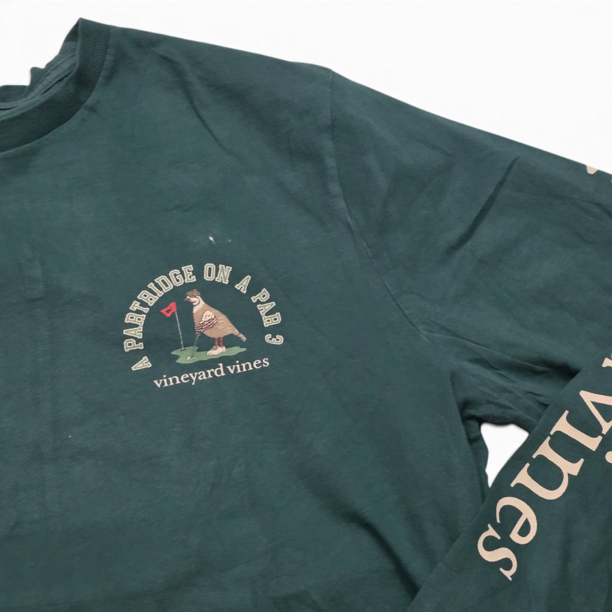 Playera Vineyard Vines Graande L Verde Pajaro Manga Larga (Usado)