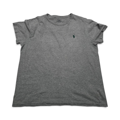 Playera Ralph Lauren Grande L Gris Pony Verde Cuello Redondo (Usado)