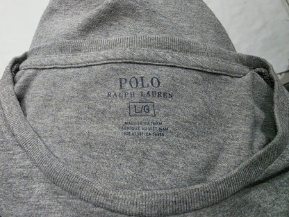 Playera Ralph Lauren Grande L Gris Pony Verde Cuello Redondo (Usado)