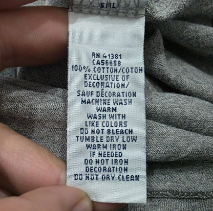 Playera Ralph Lauren Grande L Gris Pony Verde Cuello Redondo (Usado)