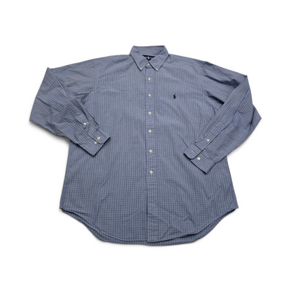 Camisa Ralph Lauren Yarmouth Grande L 16 1/ 36-37 Cuadro Azu (Usado)