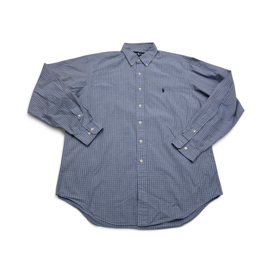 Camisa Ralph Lauren Yarmouth Grande L 16 1/ 36-37 Cuadro Azu (Usado)