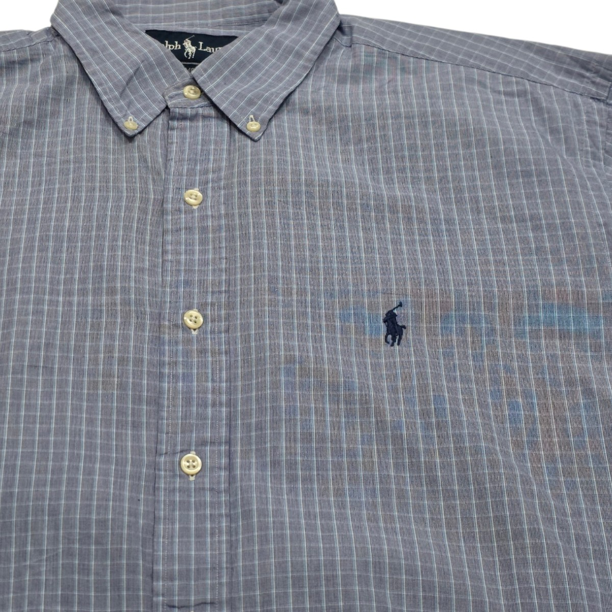 Camisa Ralph Lauren Yarmouth Grande L 16 1/ 36-37 Cuadro Azu (Usado)