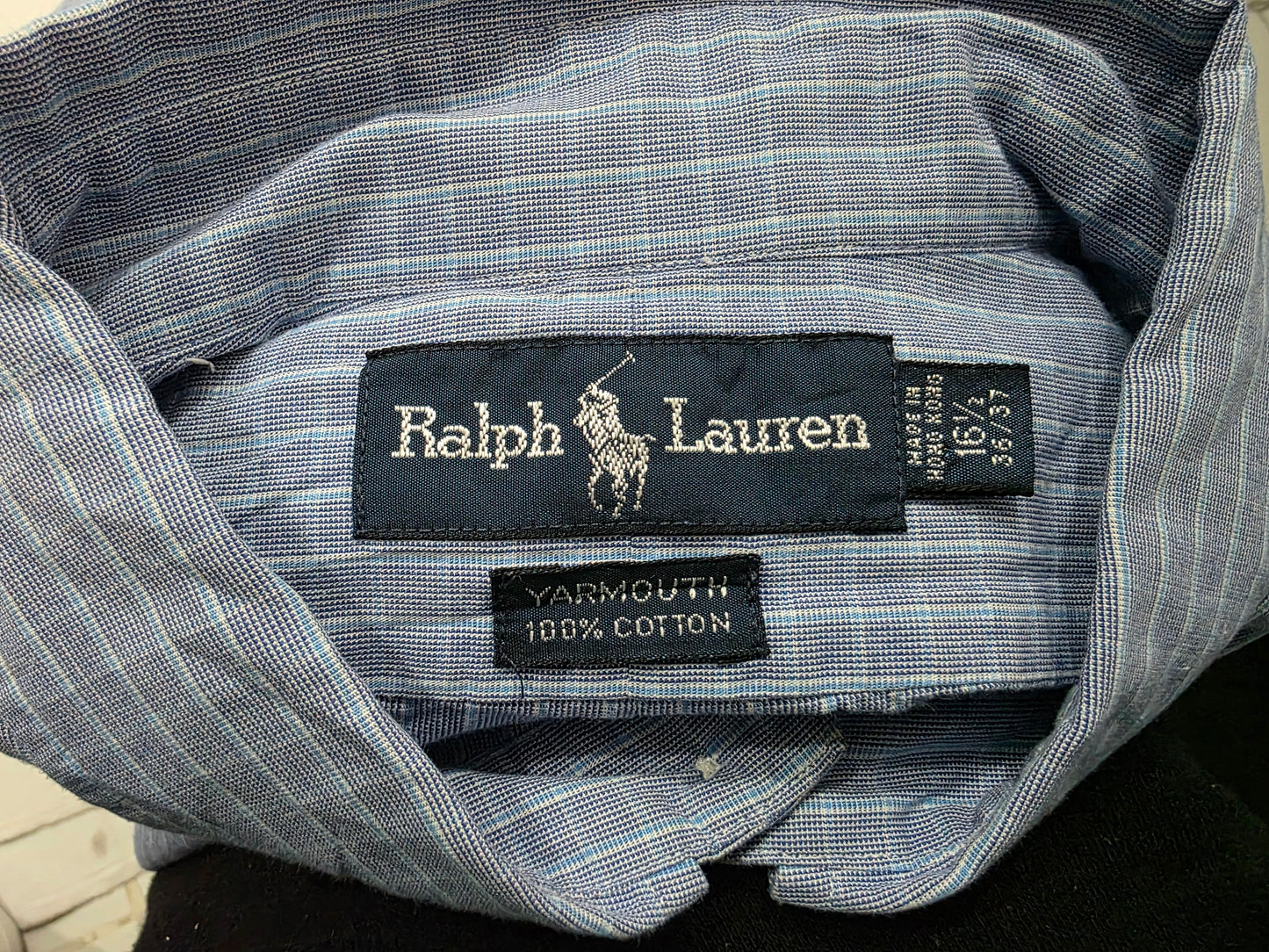 Camisa Ralph Lauren Yarmouth Grande L 16 1/ 36-37 Cuadro Azu (Usado)