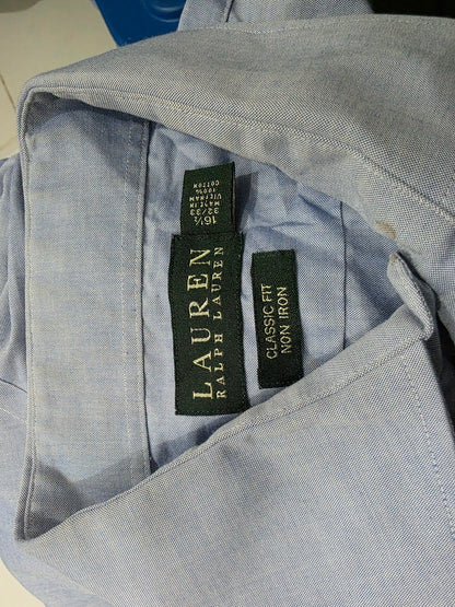 Camisa Ralph Lauren Grande L Azul 16 1/2 32-33 Classic Fit