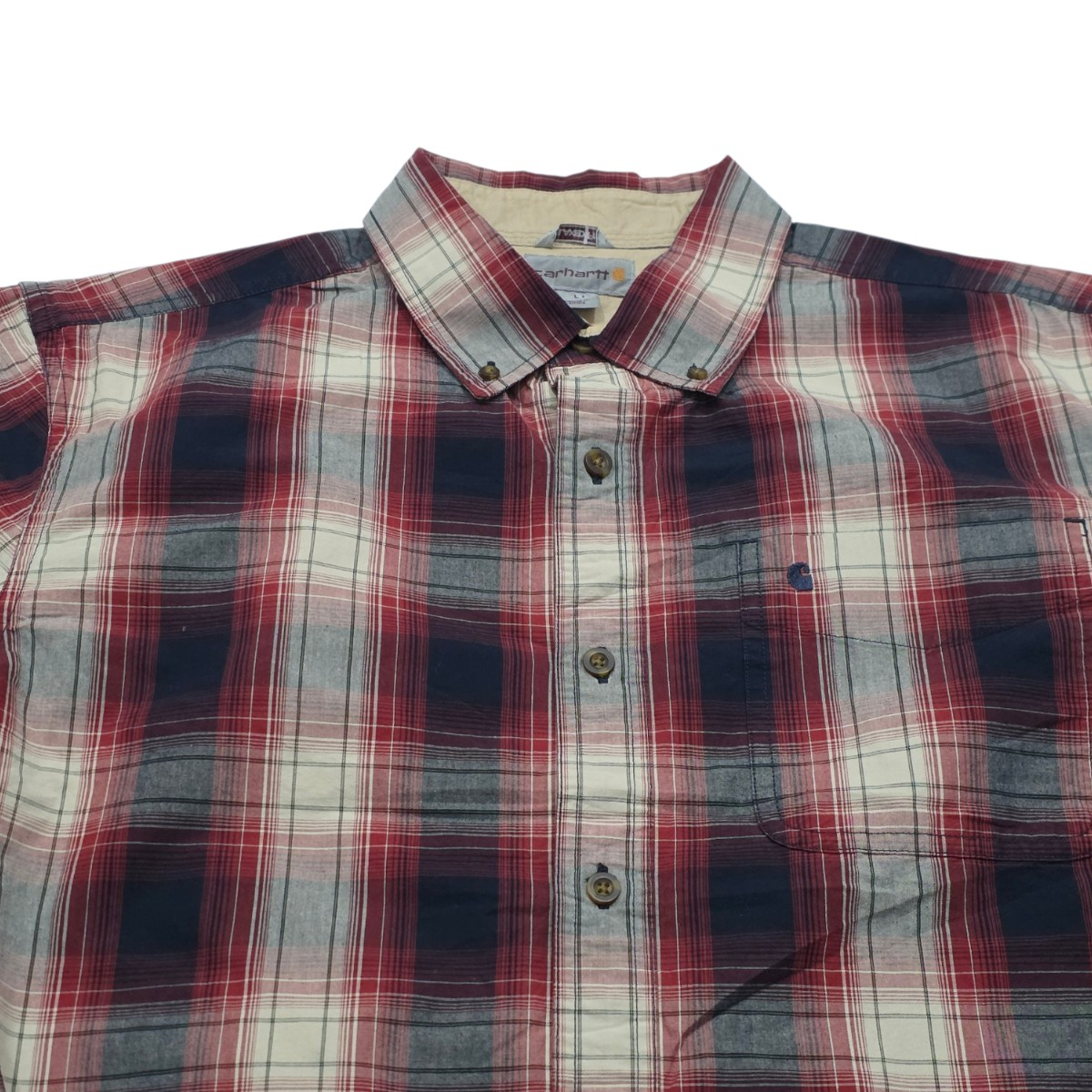 Camisa Carhartt Grande L Cuado Negro Y Rojo (Usado)