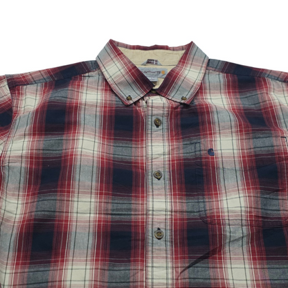 Camisa Carhartt Grande L Cuado Negro Y Rojo (Usado)