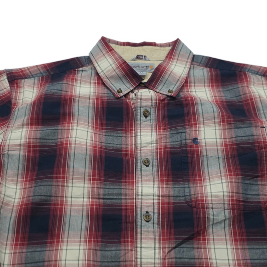 Camisa Carhartt Grande L Cuado Negro Y Rojo (Usado)