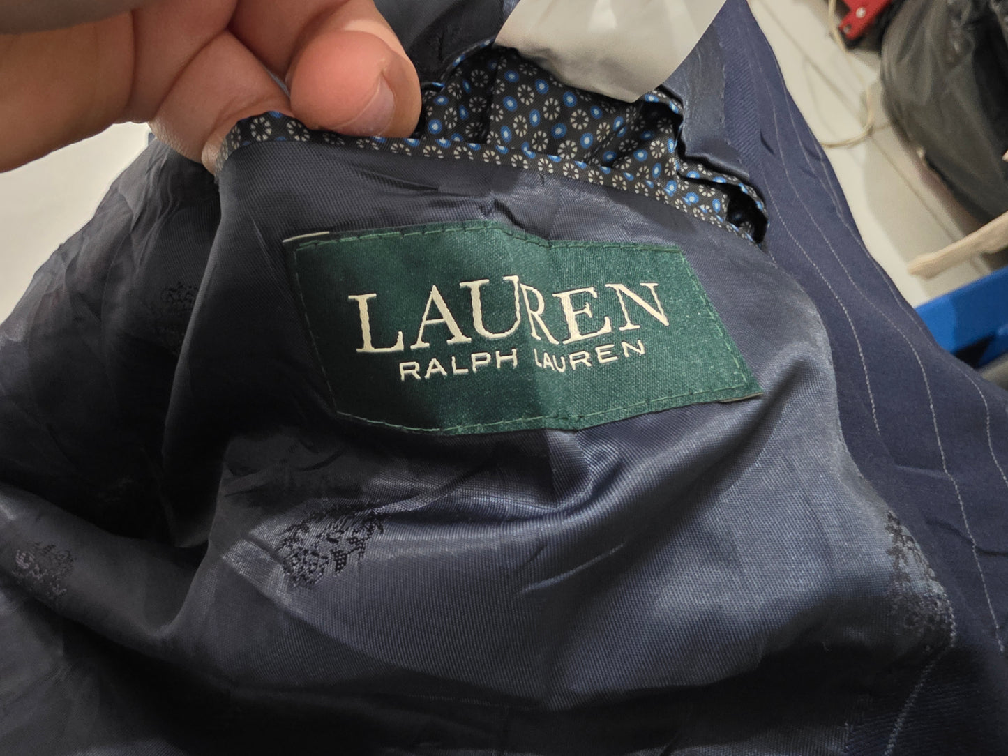 Saco Ralph Lauren Talla 50r Azul Lineas (Usado)