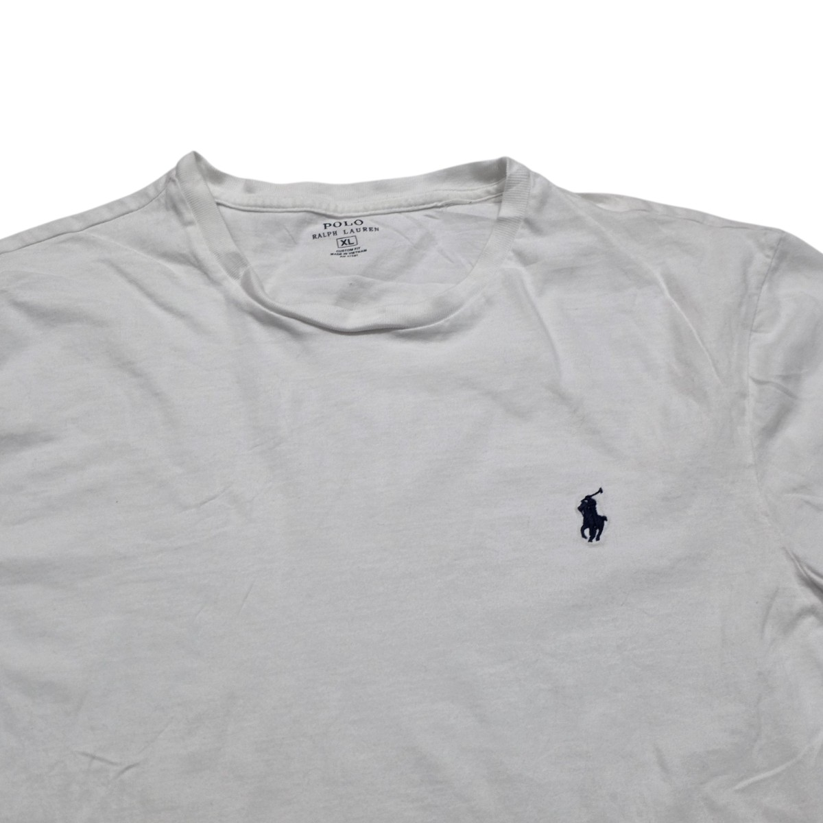 Playera Ralph Lauren Xgrande Xl Blanco Manga Larga Pony Azul (Usado)