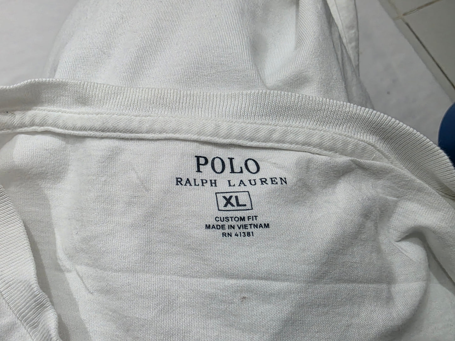 Playera Ralph Lauren Xgrande Xl Blanco Manga Larga Pony Azul (Usado)