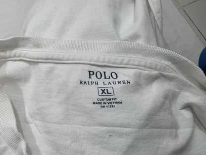 Playera Ralph Lauren Xgrande Xl Blanco Manga Larga Pony Azul (Usado)