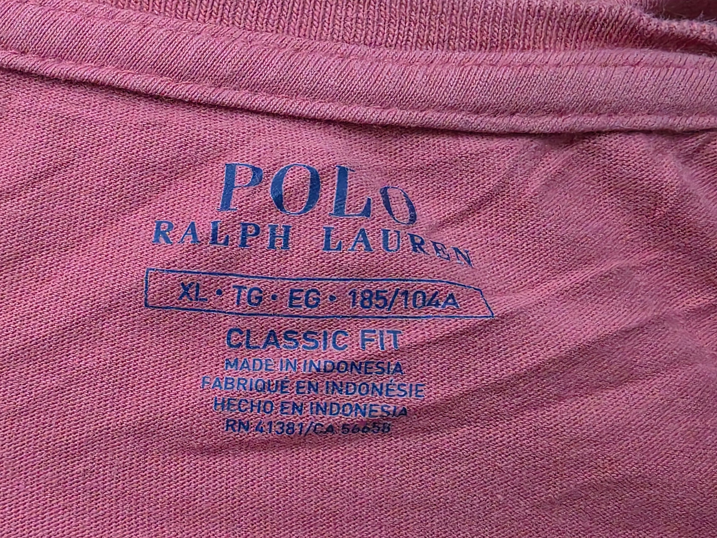 Playera Ralph Lauren Xgrande Xl Coral Pony Azul (Usado)