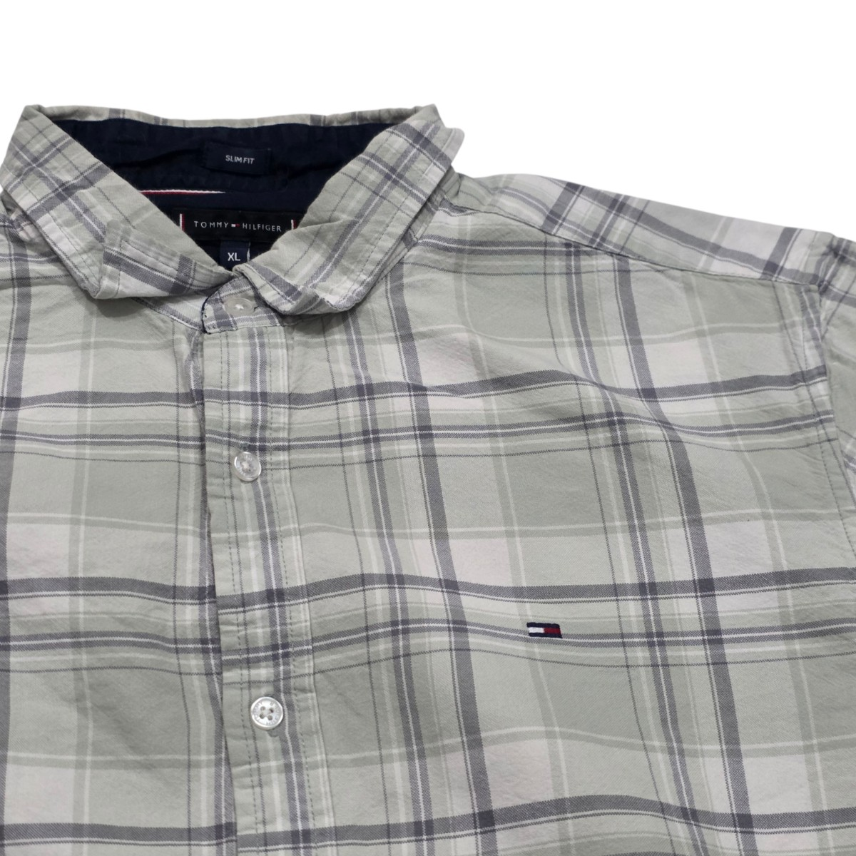 Camisa Tommy Hilfiger Xgrande Xl Cuadro Gris (Usado)