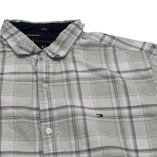 Camisa Tommy Hilfiger Xgrande Xl Cuadro Gris (Usado)