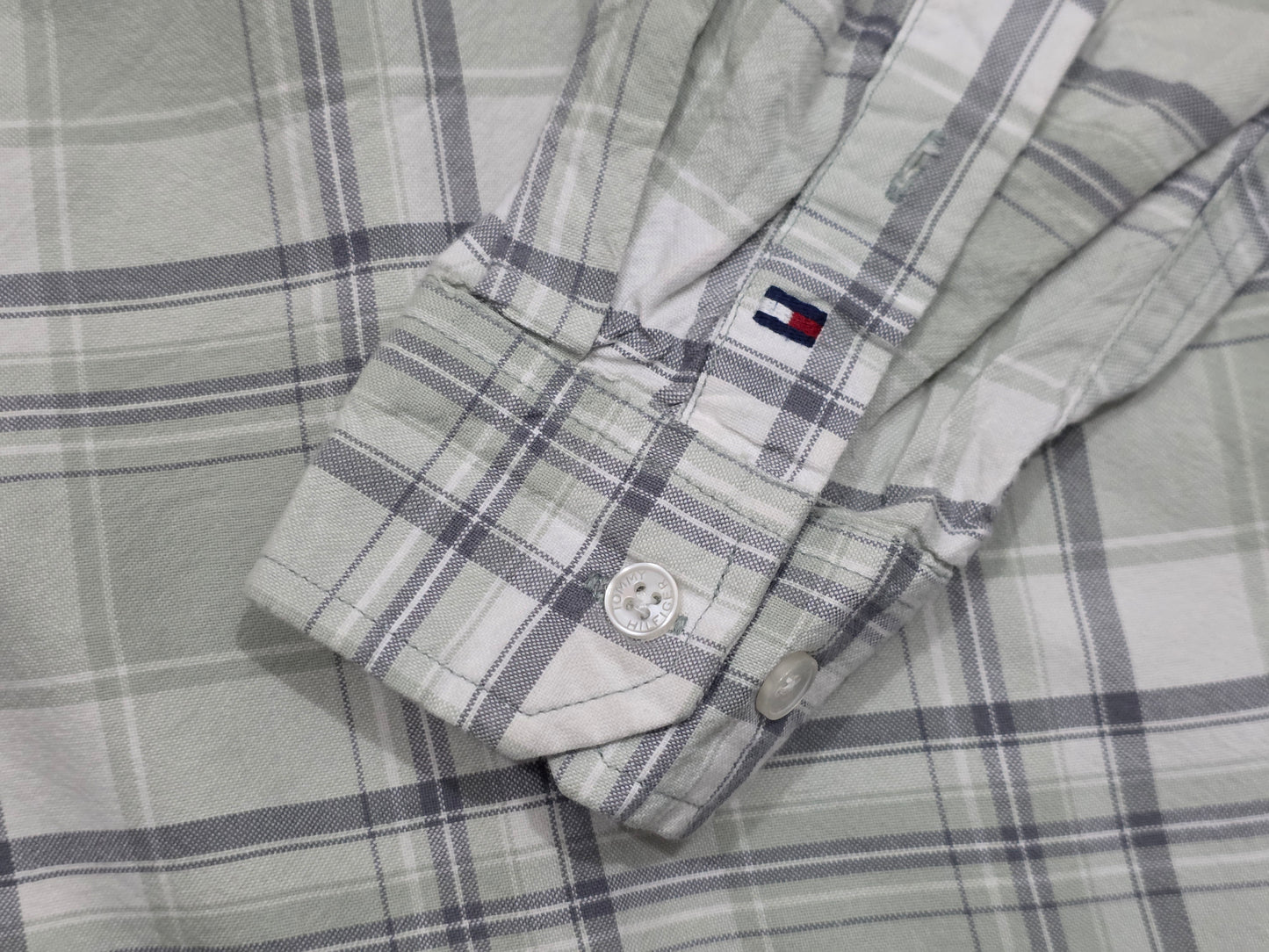 Camisa Tommy Hilfiger Xgrande Xl Cuadro Gris (Usado)