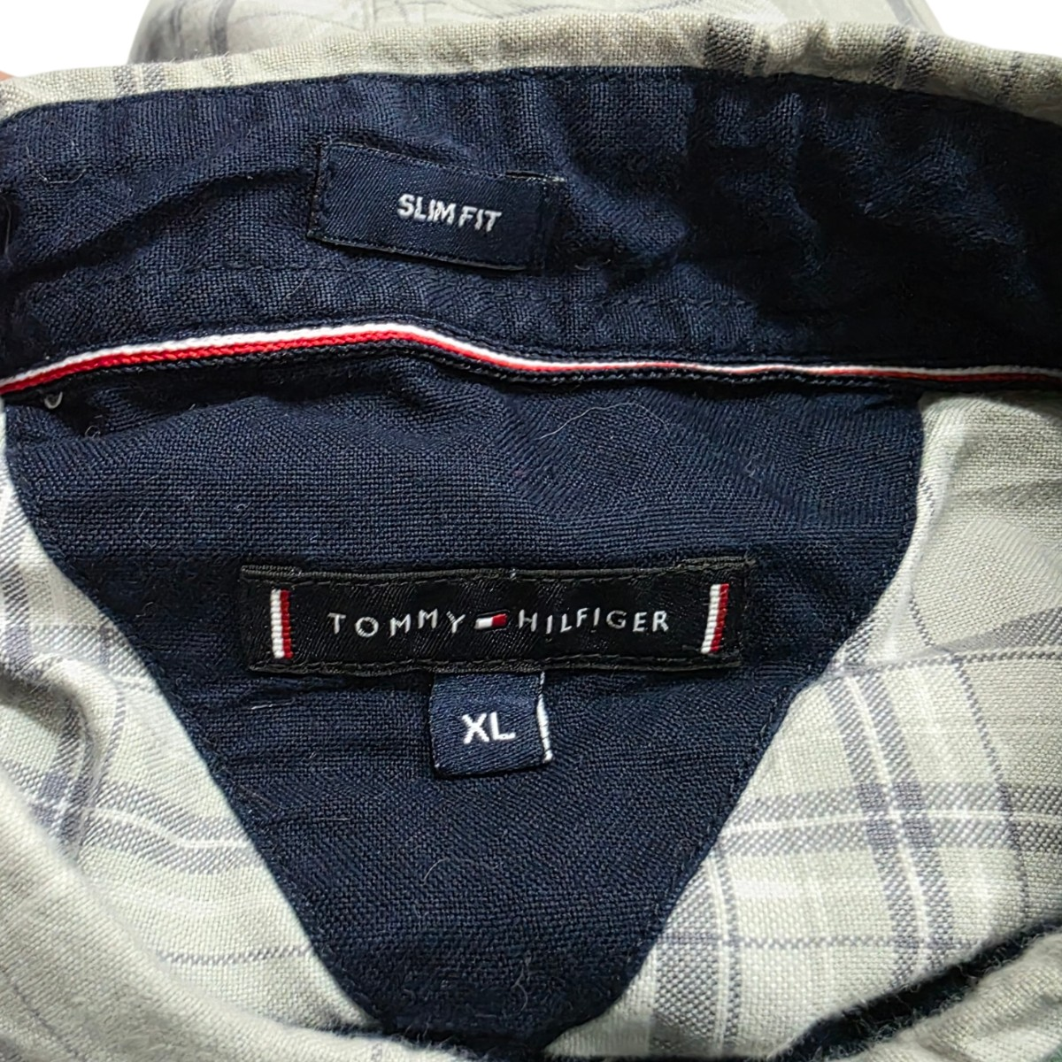 Camisa Tommy Hilfiger Xgrande Xl Cuadro Gris (Usado)