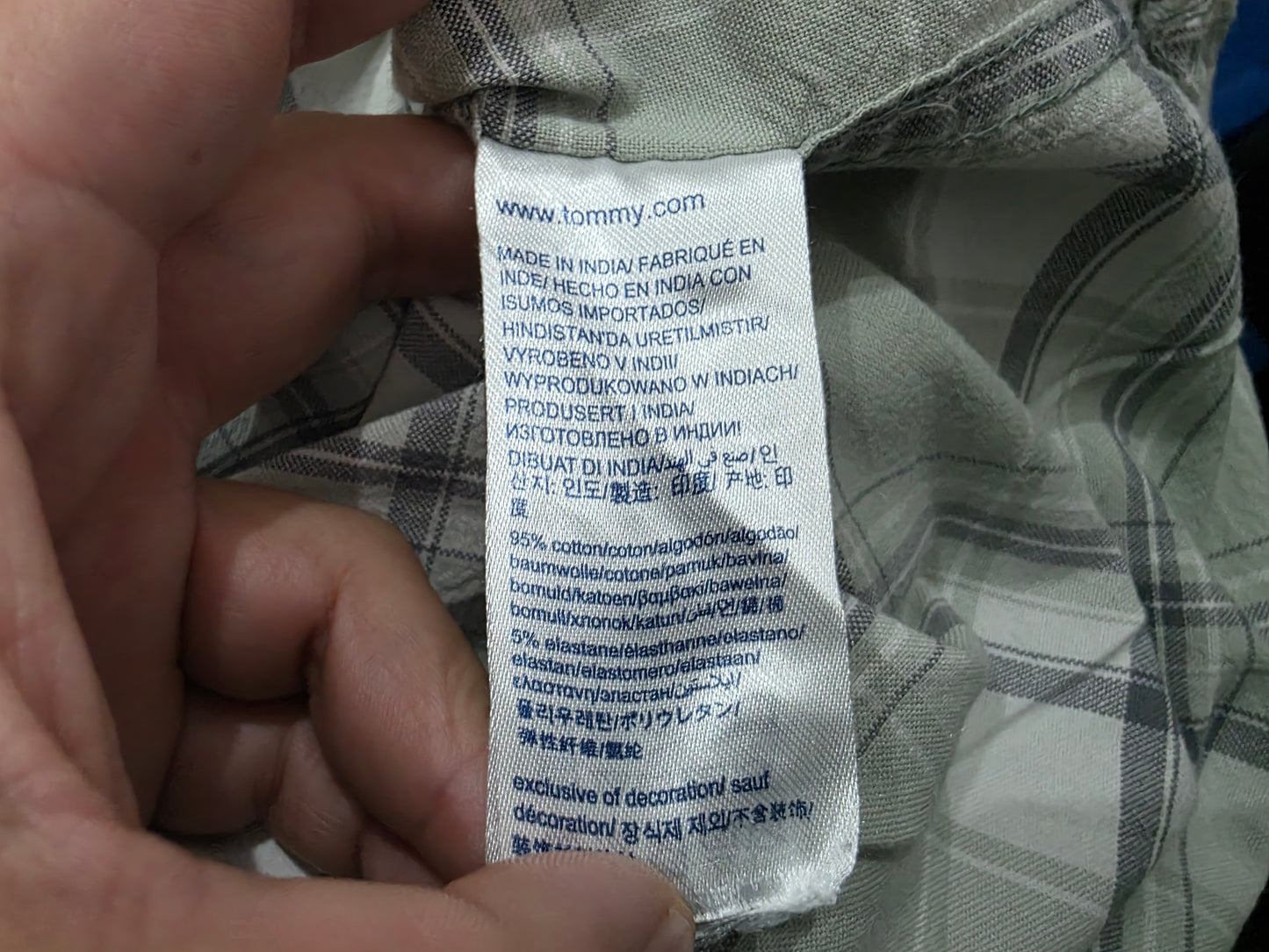 Camisa Tommy Hilfiger Xgrande Xl Cuadro Gris (Usado)