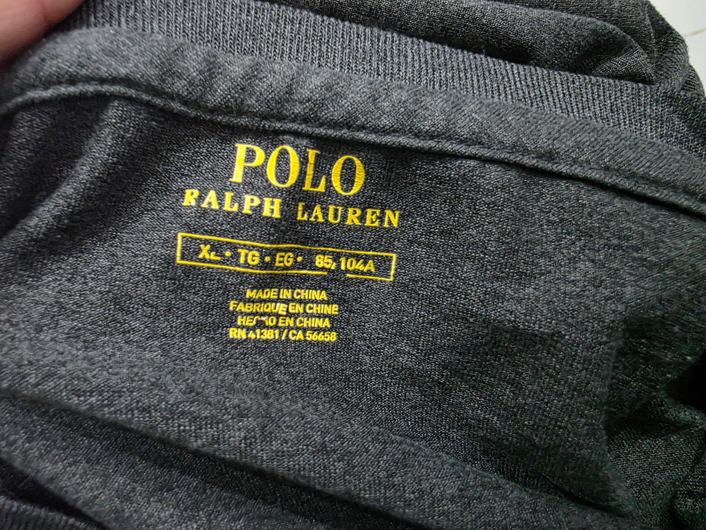Playera Ralph Lauren Xgrande Xl Gris Pony Blanco (Usado)