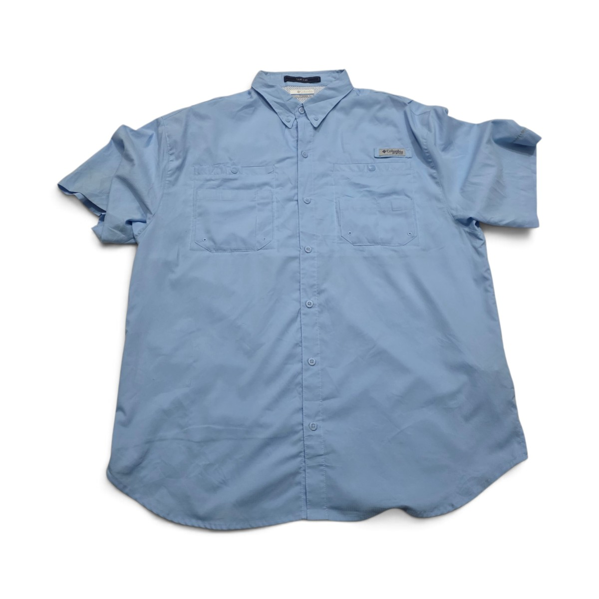 Camisa Columbia Xgrande Xl Azul Claro Manga Corta (Usado)