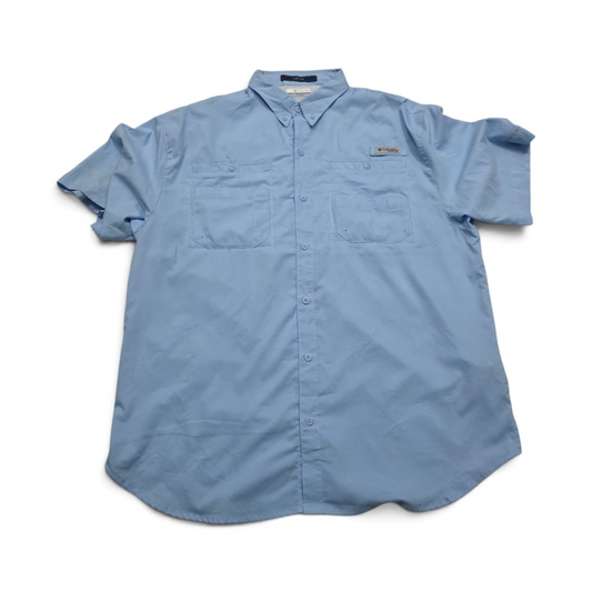 Camisa Columbia Xgrande Xl Azul Claro Manga Corta (Usado)