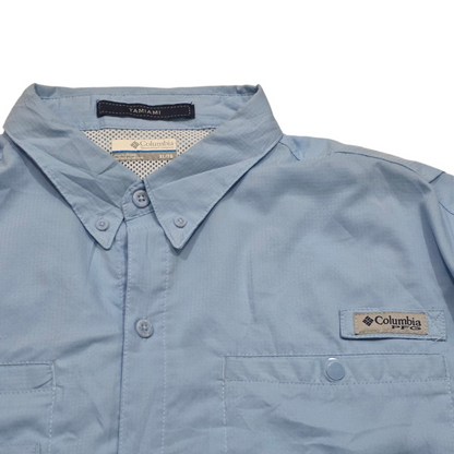 Camisa Columbia Xgrande Xl Azul Claro Manga Corta (Usado)
