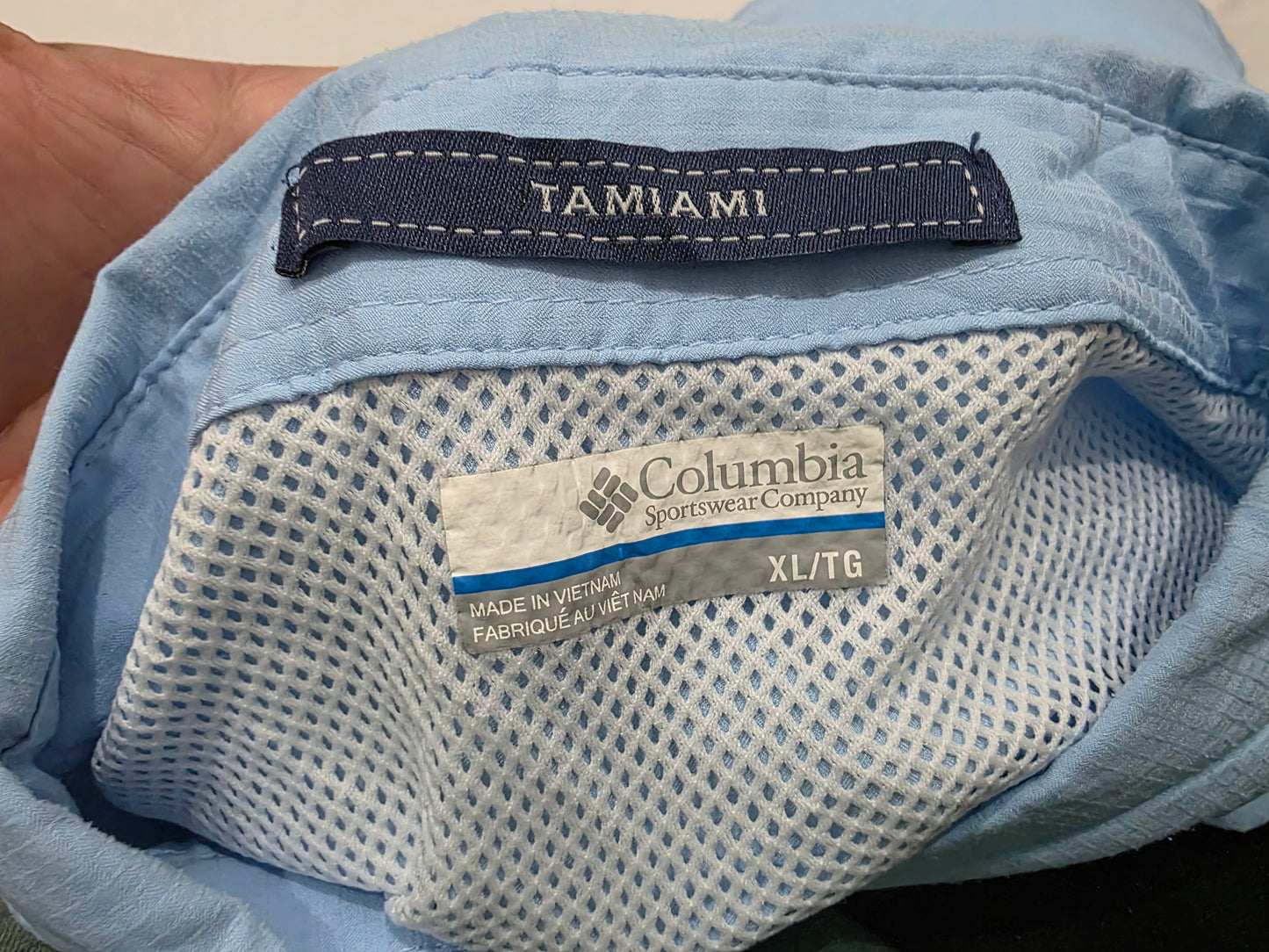 Camisa Columbia Xgrande Xl Azul Claro Manga Corta (Usado)