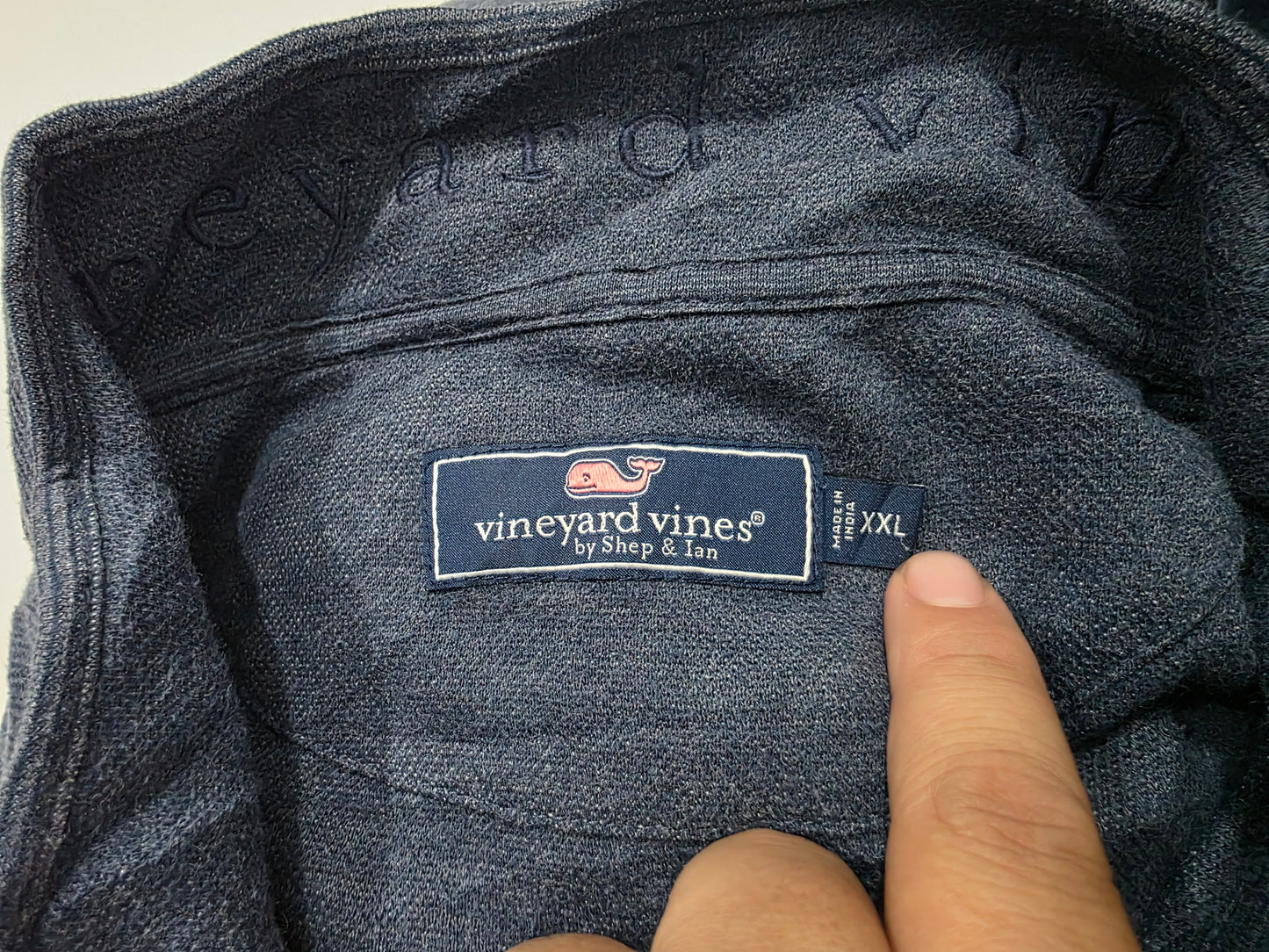 Sudadera Vineyard Vines 2xl Azul Cierre Corto (Usado)