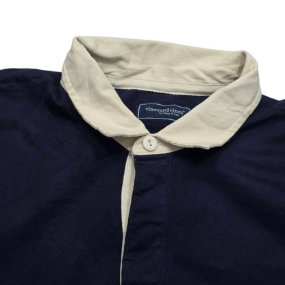 Playera Polo Vineyard Vines 2xl Azul Cuello Blanco (Usado)