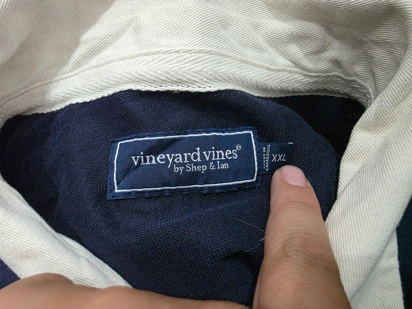 Playera Polo Vineyard Vines 2xl Azul Cuello Blanco (Usado)