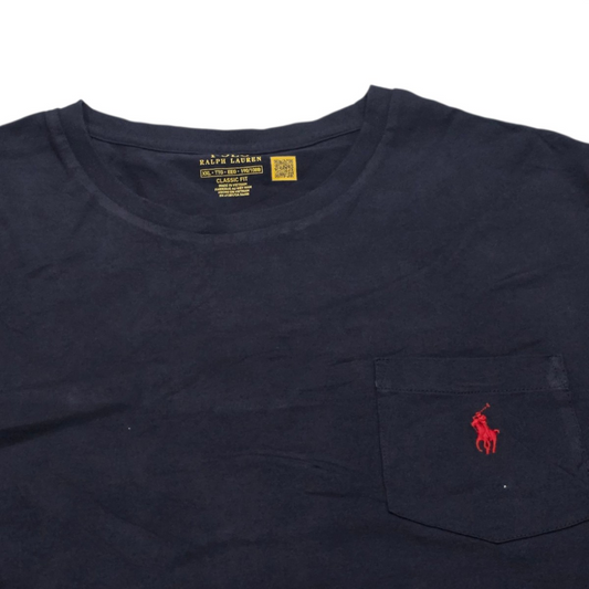 Playera Ralph Lauren 2xl Azul Pony Rojo (Usado)