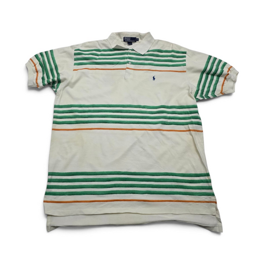 Playera Polo Ralph Lauren 2xl Blanco Lineas Verde (Usado)