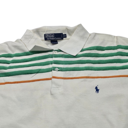Playera Polo Ralph Lauren 2xl Blanco Lineas Verde (Usado)