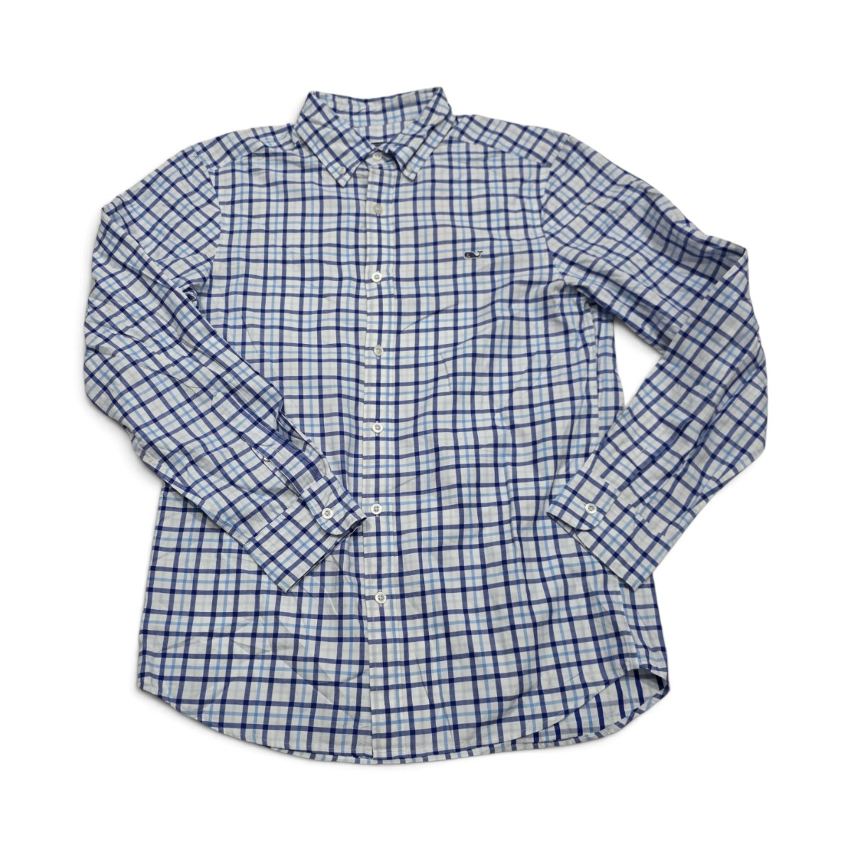 Camisa Classic Fit Vineyard Vines Chico S Cuadro Azul (Usado)