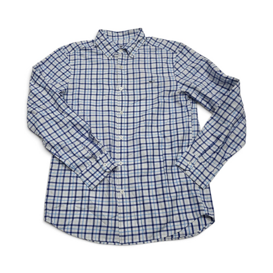 Camisa Classic Fit Vineyard Vines Chico S Cuadro Azul (Usado)