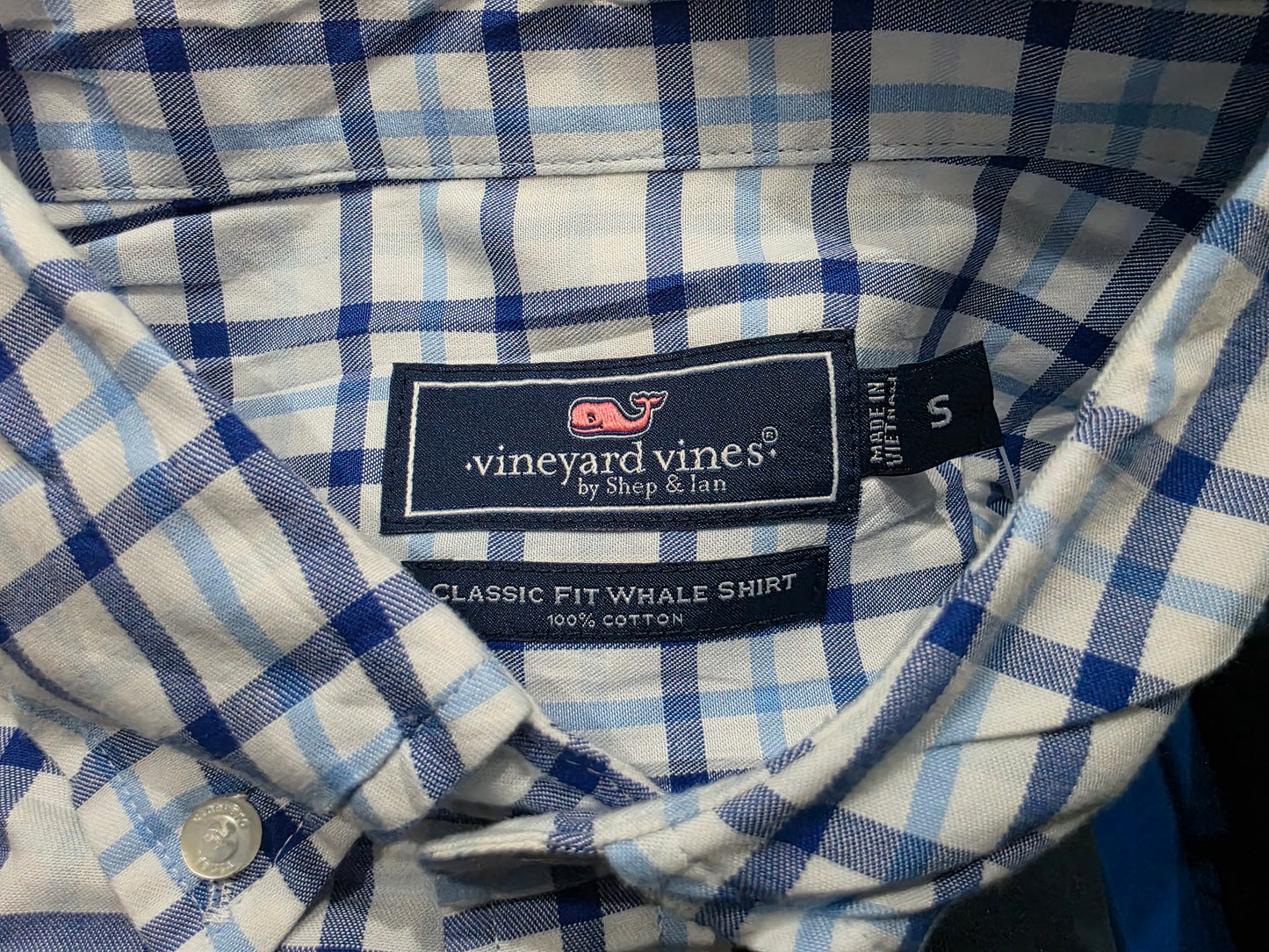 Camisa Classic Fit Vineyard Vines Chico S Cuadro Azul (Usado)