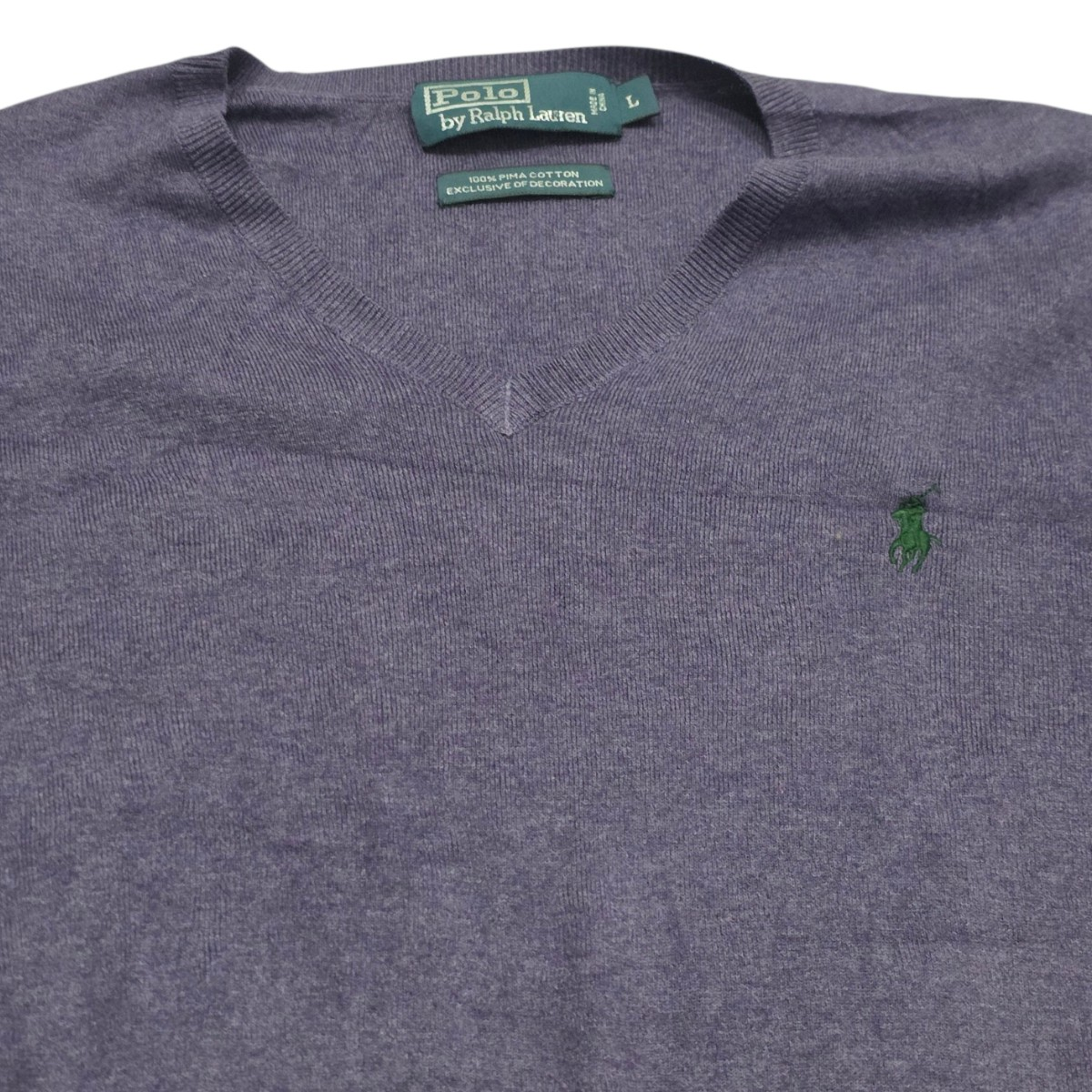 Sueter Ralph Lauren Grande L Morado Pony Verde (Usado)