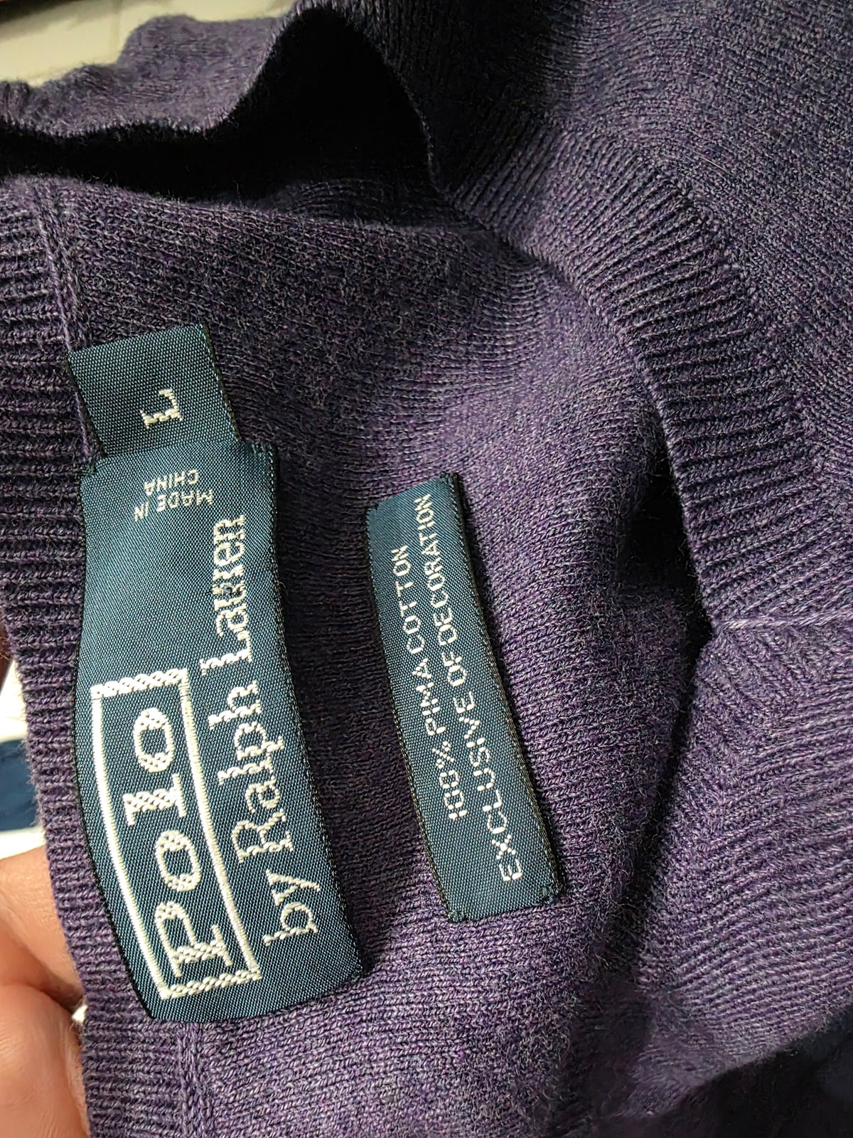 Sueter Ralph Lauren Grande L Morado Pony Verde (Usado)