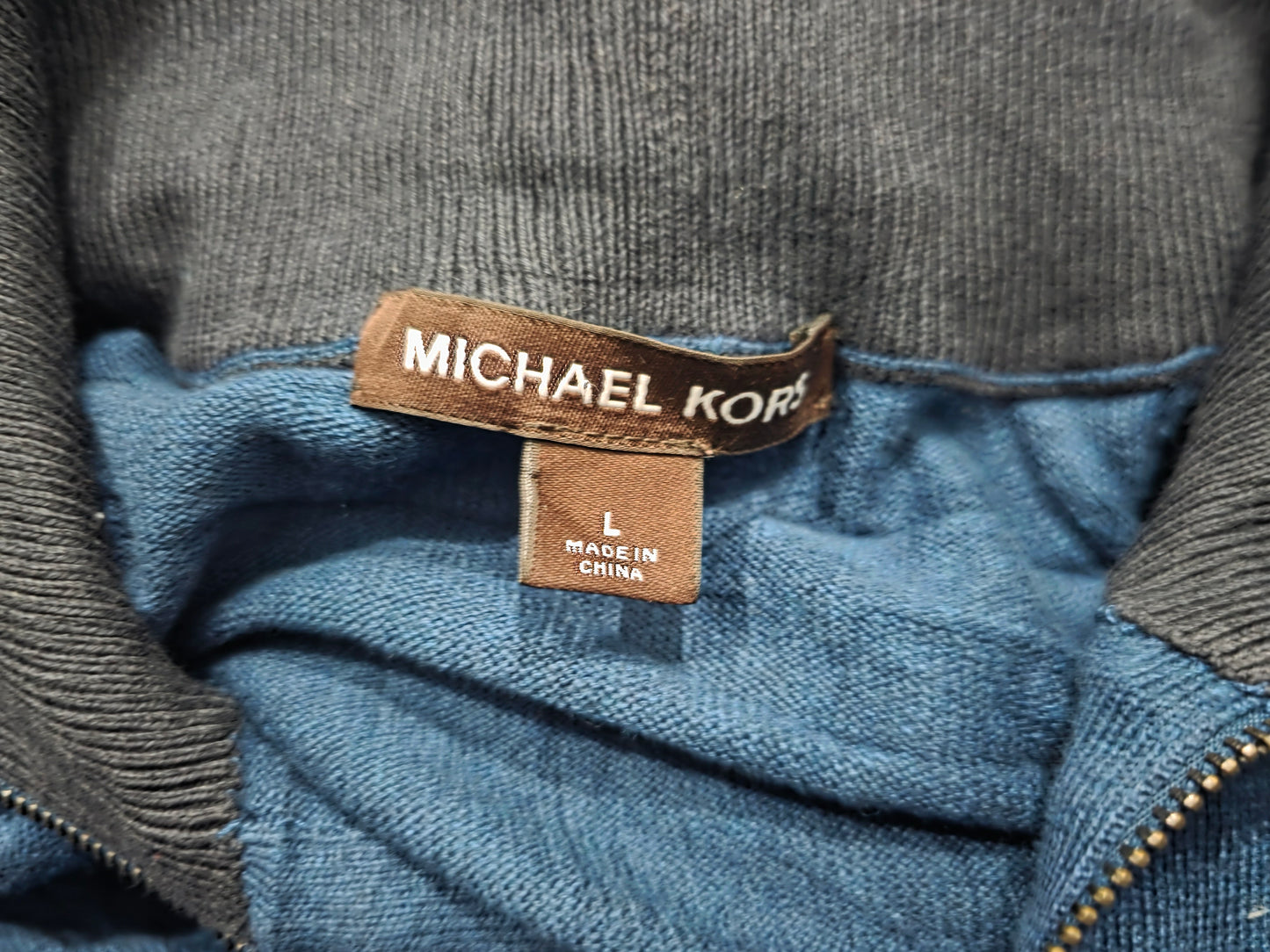 Sueter Cierre Corto Michael Kors Grande L Azul (Usado)